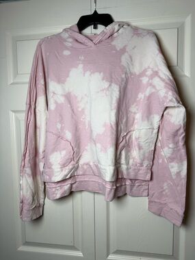 Peach Love California Pink & White Tie Dye Hoodie Pullover Sweatshirt